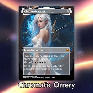 Cartão personalizado de proxy Waifu de anime cromático Orrery TCG com folha/sem folha, arte de anime MTG madura para comandante EDH, presente para ele/ela