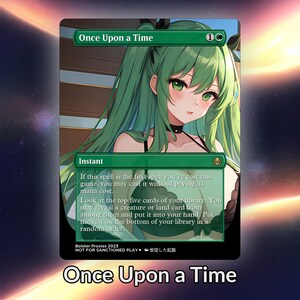 Era uma vez um cartão personalizado de proxy de anime Waifu TCG com folha/sem folha, arte de anime linda e madura para comandante EDH, presente para ele/ela