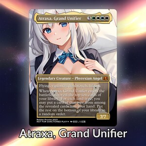 Atraxa, Grand Unifier Anime Waifu Proxy Tarjeta personalizada TCG Foil/NonFoil Arte de anime maduro Magnífico para Comandante EDH Regalo para él/ella
