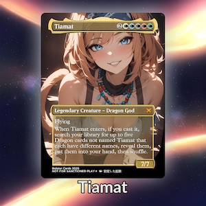 Tiamat Anime Waifu Proxy Custom Card Tcg Foil/NonFoil Wunderschöne Anime Kunst für EDH Kommandant Geschenk für Sie und Ihn