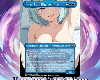Tarjeta proxy de prueba de juego de Waifu del Anime Urza Lord High Artificiero: Arte TCG personalizado