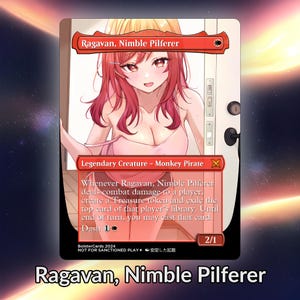 Ragavan Nimble Pilferer Anime Waifu Playtest Proxy Card: Custom TCG Art