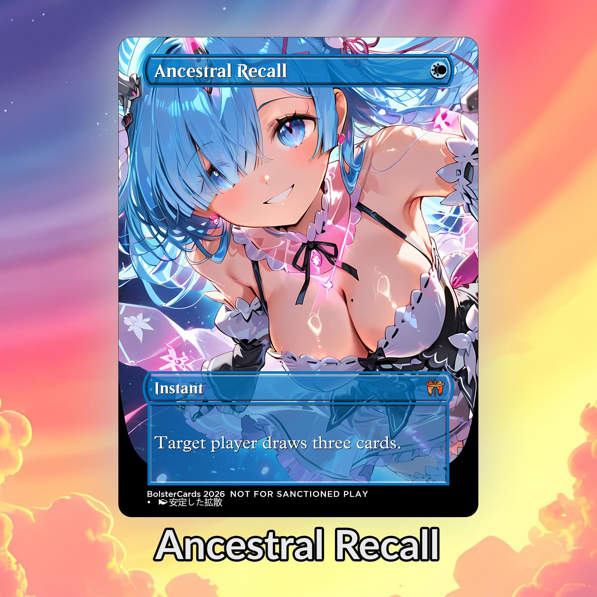 Ancestral Recall Anime Waifu Playtest Proxy Card: Custom TCG Art - Etsy