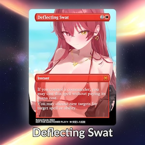 Cartão personalizado de proxy Waifu de anime defletor Swat, TCG, folha/sem folha, arte de anime linda e madura para comandante EDH, presente para ele/ela