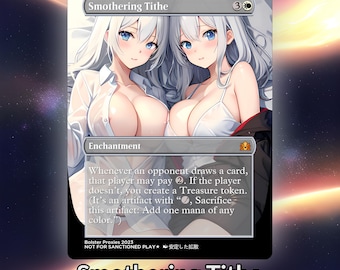Smothering Tithe Anime Waifu Playtest Proxy Card: Custom TCG Art