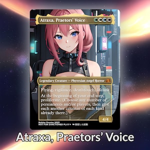 Atraxa, la voz de los pretores Anime Waifu Proxy Tarjeta personalizada TCG Foil/NonFoil Arte de anime maduro Hermoso para el comandante EDH Regalo para él/ella