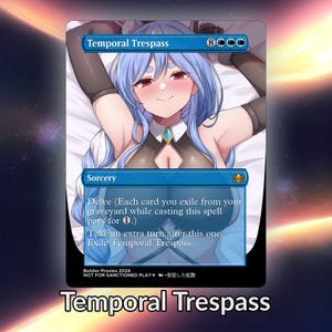 Intrusion temporelle Anime Waifu Proxy carte personnalisée TCG feuille/non feuille d'âge mûr Art magnifique d'anime pour le commandant EDH cadeau pour lui/elle