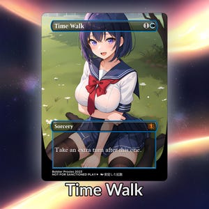 Tarjeta personalizada Time Walk Anime Waifu Proxy TCG con lámina/sin lámina, arte de anime maduro y magnífico para comandante EDH, regalo para él/ella