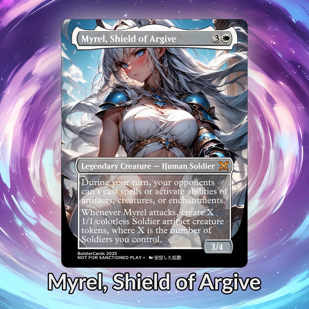 Myrel, Shield of Argive Anime Waifu Playtest Proxy Card: Custom TCG Art ...