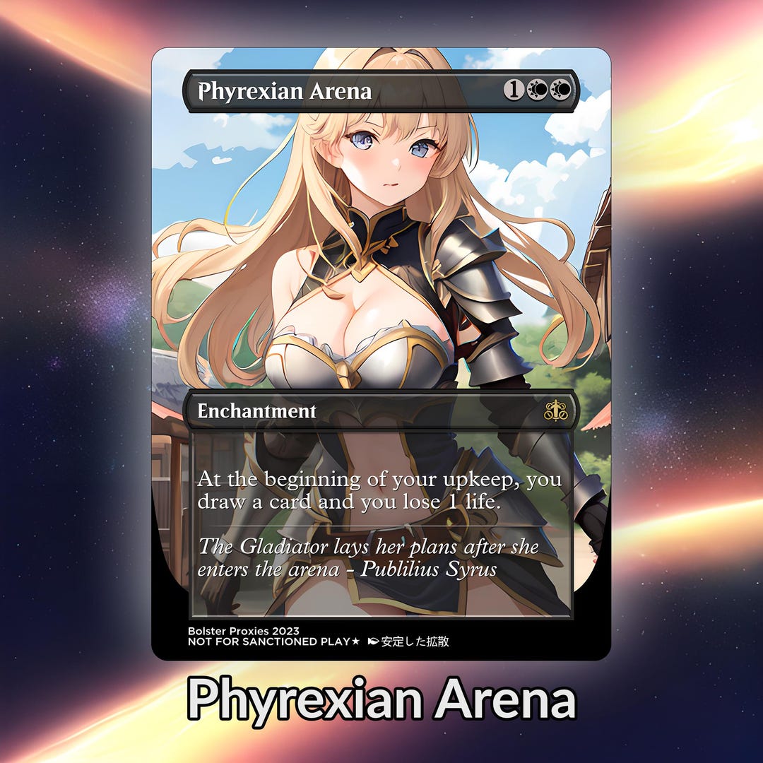 Phyrexian Arena Anime Waifu Playtest Proxy Card: Custom TCG Art - Etsy
