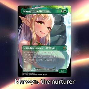 Marwyn, la Criadora Anime Waifu Proxy Tarjeta Personalizada TCG Foil/NonFoil Arte de Anime Maduro Magnífico para Comandante EDH Regalo para Él/Ella