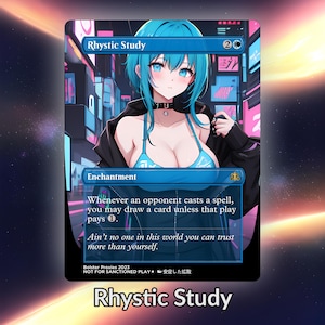 Cartão personalizado de estudo rítmico de anime Waifu Proxy TCG com folha metálica/sem folha metálica, arte de anime linda e madura para comandante EDH, presente para ele/ela