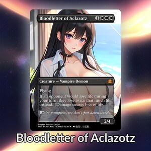 Bloodletter von Aclazotz Anime Waifu Proxy Custom Card Tcg Foil/NonFoil Reif Wunderschöne Anime Kunst für EDH Kommandant Geschenk für Sie / Ihn
