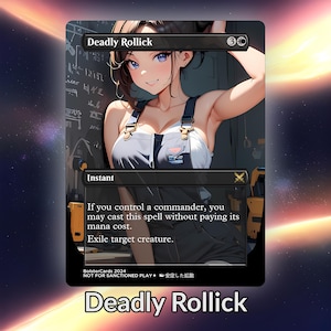 Tarjeta personalizada de Anime Waifu Proxy de Deadly Rollick TCG con lámina/sin lámina, arte de anime maduro y magnífico para comandante EDH, regalo para él/ella