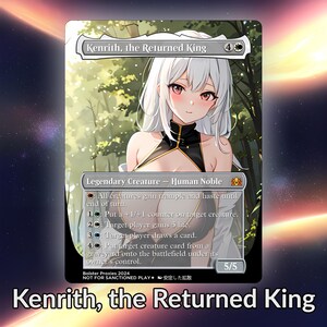 Kenrith, de geretourneerde koning Anime Waifu Proxy aangepaste kaart TCG-folie/non-folie volwassen prachtige anime-kunst voor EDH Commander Cadeau voor hem/haar