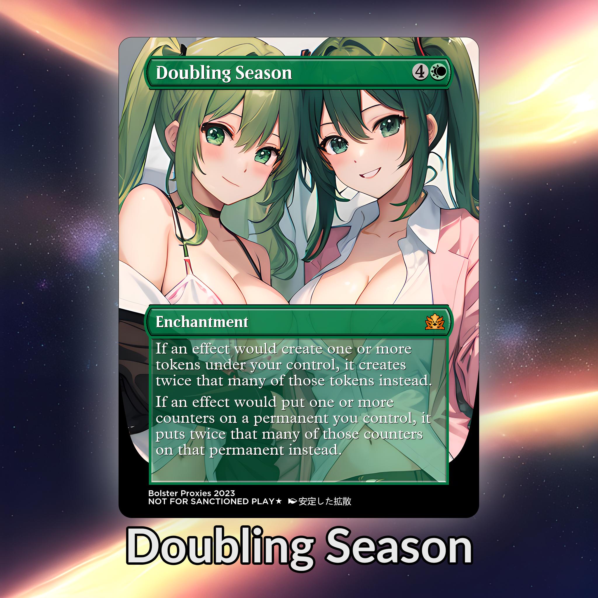 Doubling Season Anime Waifu Proxy Custom Card TCG Foil/NonFoil Mature  Anime Art For EDH Commander Gift For Him/Her
