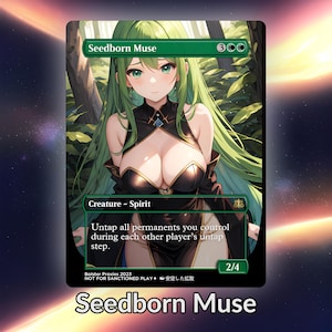 Seedborn Muse Anime Waifu Proxy carte personnalisée TCG feuille/sans feuille d'âge mûr Art anime magnifique pour commandant EDH cadeau pour lui/elle