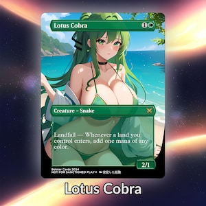 Lotus Cobra Anime Waifu Proxy aangepaste kaart TCG folie/non-folie volwassen prachtige anime kunst voor EDH commandant cadeau voor hem/haar