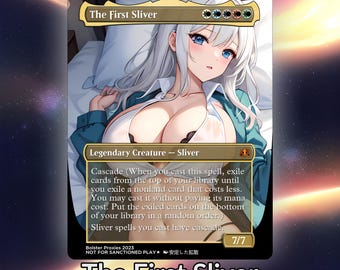 Tarjeta proxy de prueba de juego de la primera waifu de Sliver Anime: Arte TCG personalizado