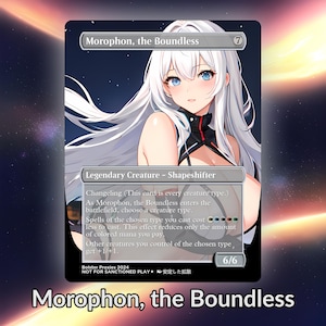 Morophon, la tarjeta personalizada proxy de waifu de anime sin límites TCG con lámina/sin lámina, arte de anime maduro y magnífico para el comandante EDH, regalo para él/ella