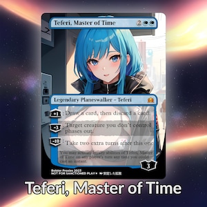 Teferi, Maestro del Tiempo Anime Waifu Proxy Tarjeta Personalizada TCG Foil/NonFoil Arte de Anime Maduro Magnífico para Comandante EDH Regalo para Él/Ella