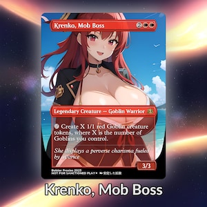 Krenko, Mob Boss Anime Waifu Proxy Tarjeta personalizada TCG Foil/NonFoil Arte de anime maduro Hermoso para EDH Commander Regalo para él/ella
