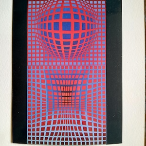 originales Autogramm unter Postkarte von  Victor Vasarely  (1906 - 1997)  eigenhändig signiert