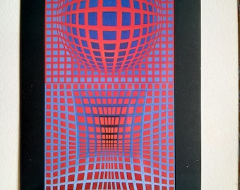 ヴィクトル・ヴァザルリ「正方形讃歌」1983年リトグラフ ヴィクトル・ヴァザルリ「正方形讃歌」1983年リトグラフ