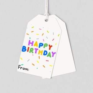 Printable Gift Tags, Happy Birthday Gift Tag, Birthday Gift Labels In Two Styles