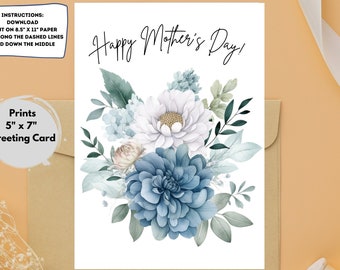 Printable Mother's Day Card, Printable Card, Cute Printable Mom Card, Instant Download, Card For Mom