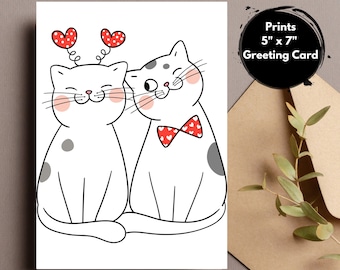 Printable Valentine Card, Printable Cute Valentine's Day Card, Printable Card / Instant Download PDF