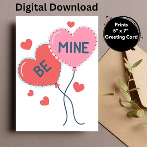 Druckbare Valentinstag Karte, druckbare Herz Valentinstag Karte, druckbare Karte / Instant Download PDF