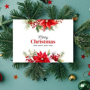 Afdrukbare kerstkaart, kerstster afdrukbare kaart, afdrukbare kaart / pdf direct downloaden