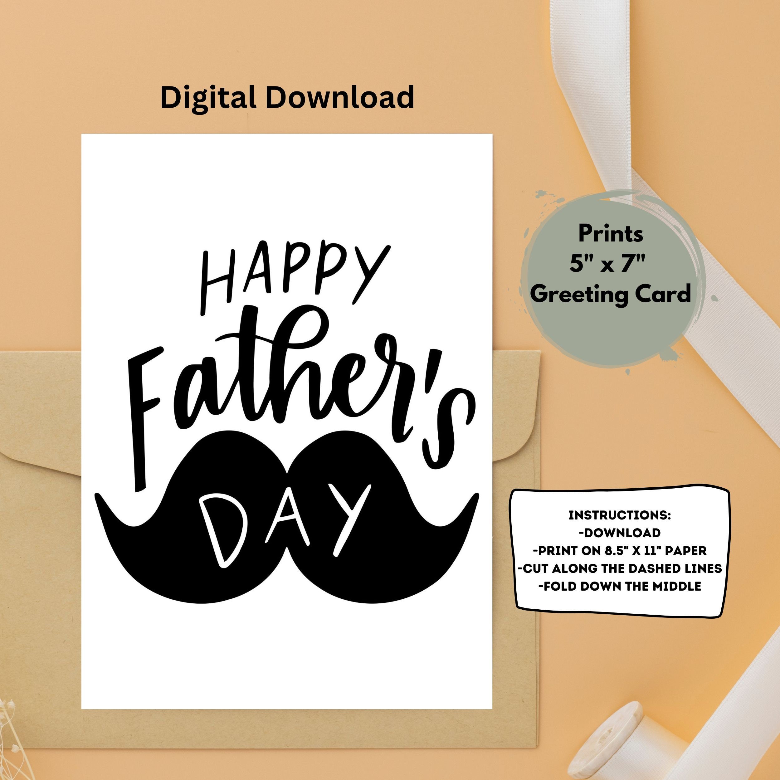 Printable Father's Day Card, Printable Card, Cute Printable Dad Card ...