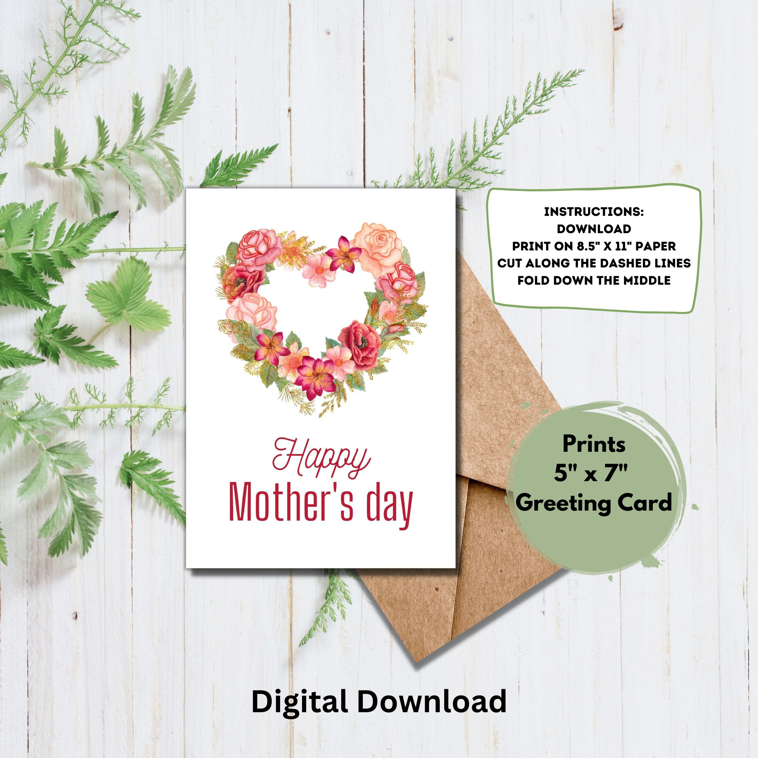 Printable Mother's Day Card, Printable Card, Cute Printable Mom Card ...