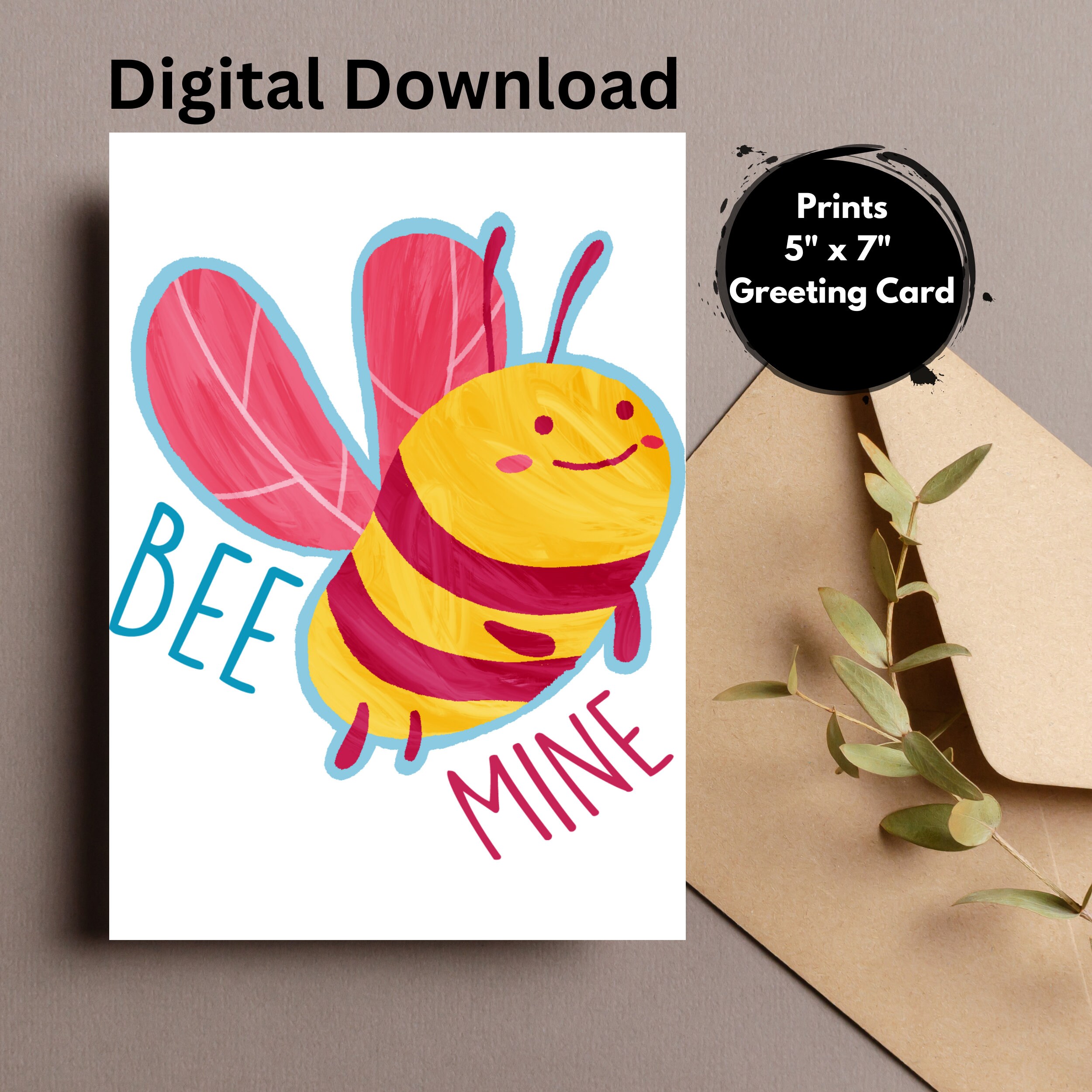 Printable Valentine Card, Printable Cute Valentine's Day Card ...
