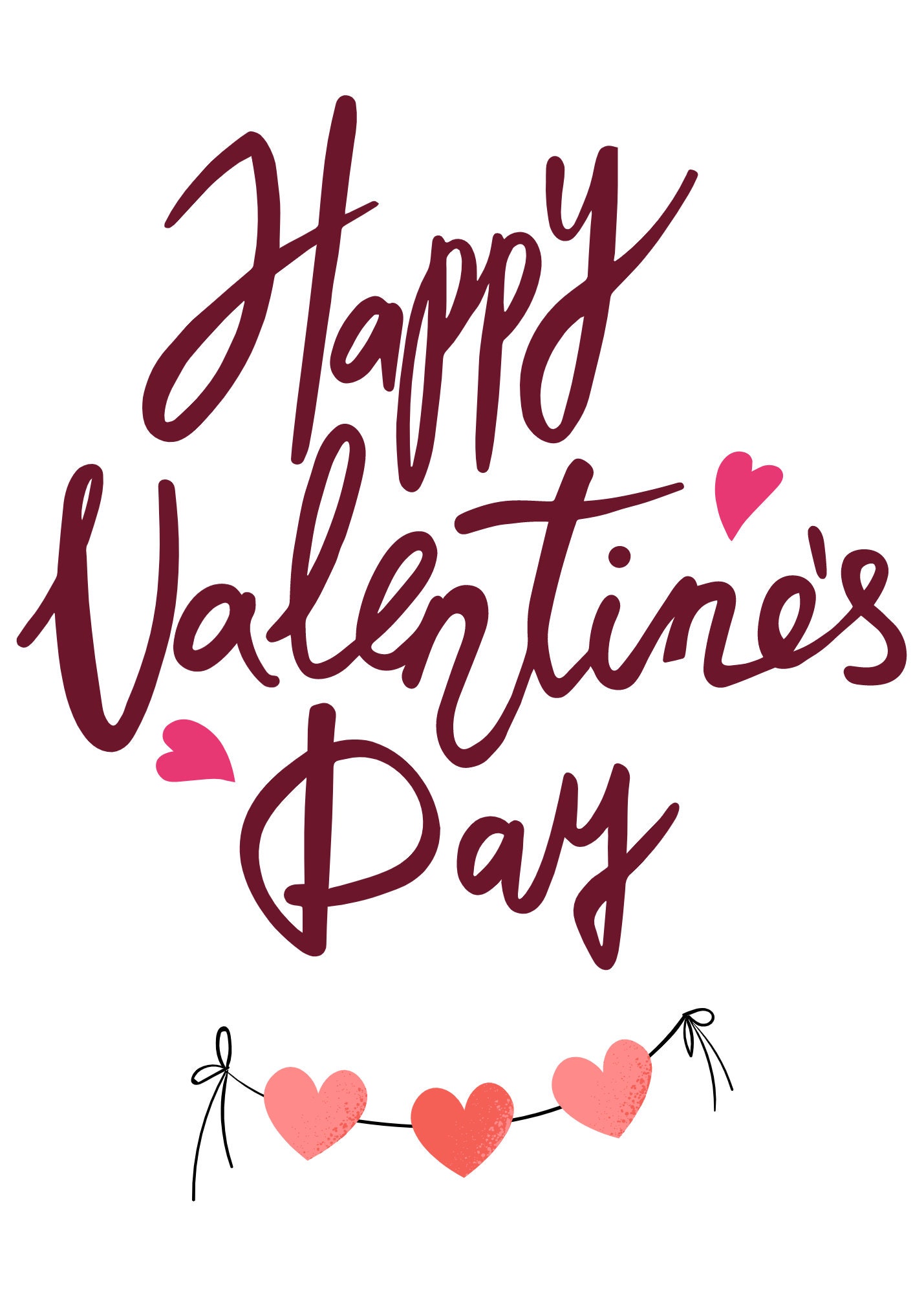 Printable Valentine Card Printable Heart Valentine s Day Card Printable Card Instant
