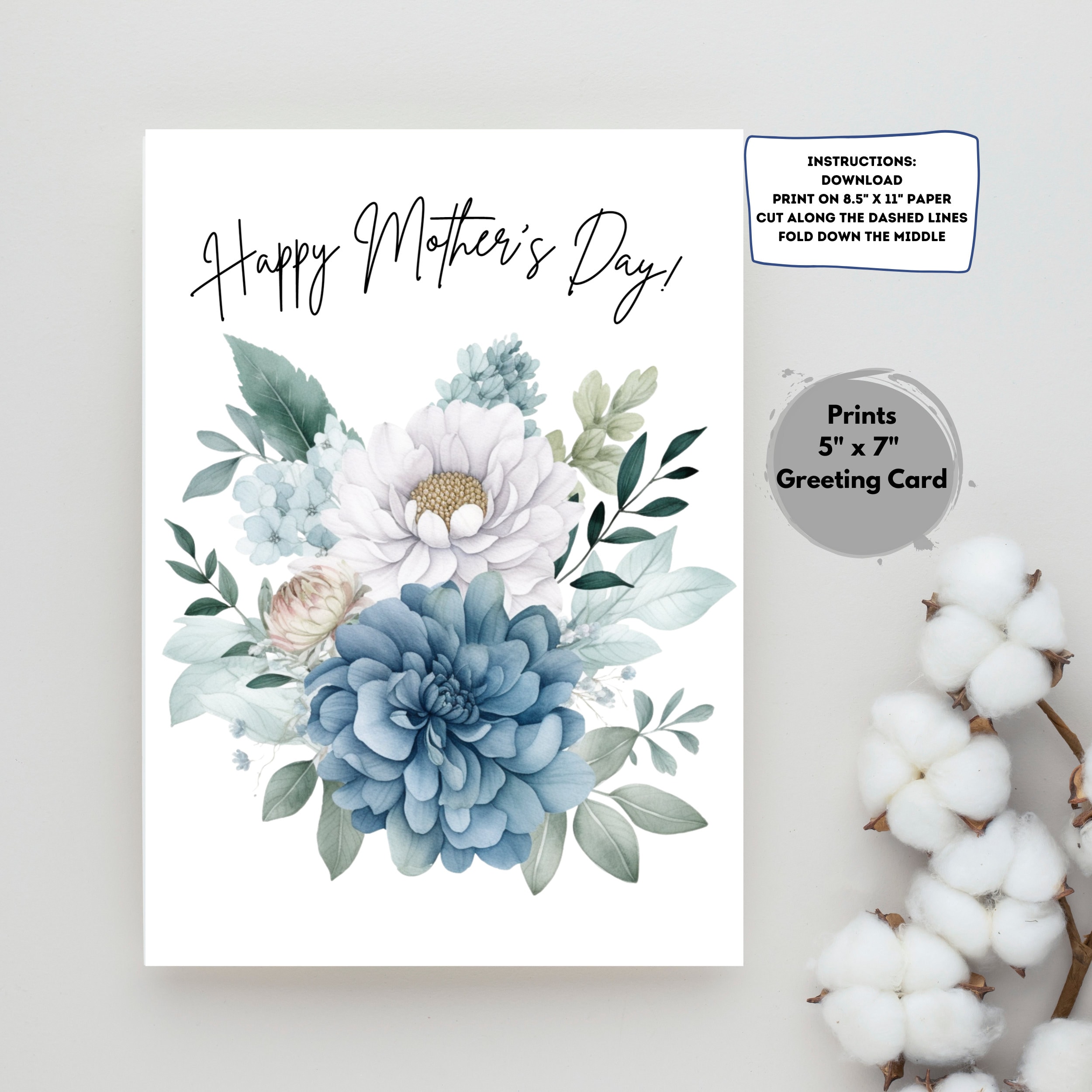Printable Mother's Day Card, Printable Card, Cute Printable Mom Card ...