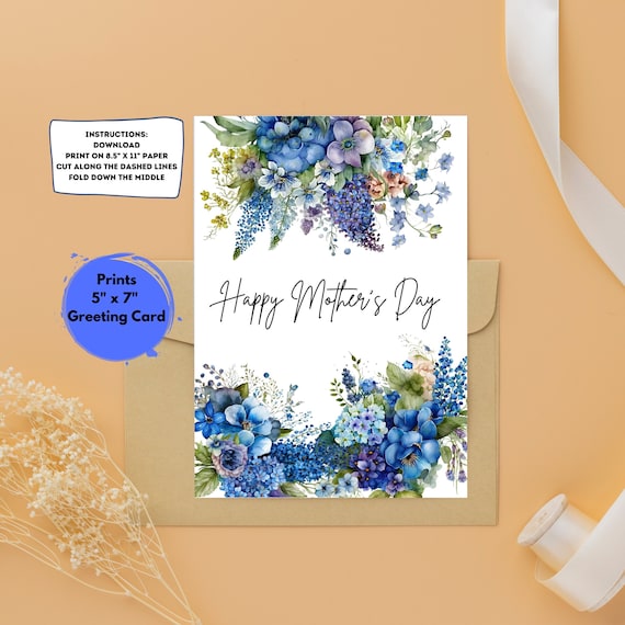 Printable Mother's Day Card, Printable Card, Cute Printable Mom Card, Instant Download, Card For Mom