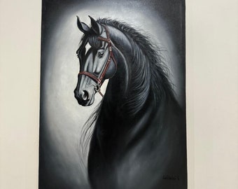 Handmade oil painting on canvas of a horse