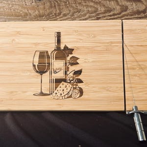 Cheese Cutting Board, Custom Cheese Slicing Board, Engraved Cutting Board, Bamboo Cheese Board with Slicer