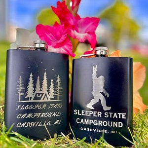 Custom Logo Engraved Flask