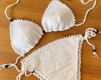 Set bikini all'uncinetto 100% cotone