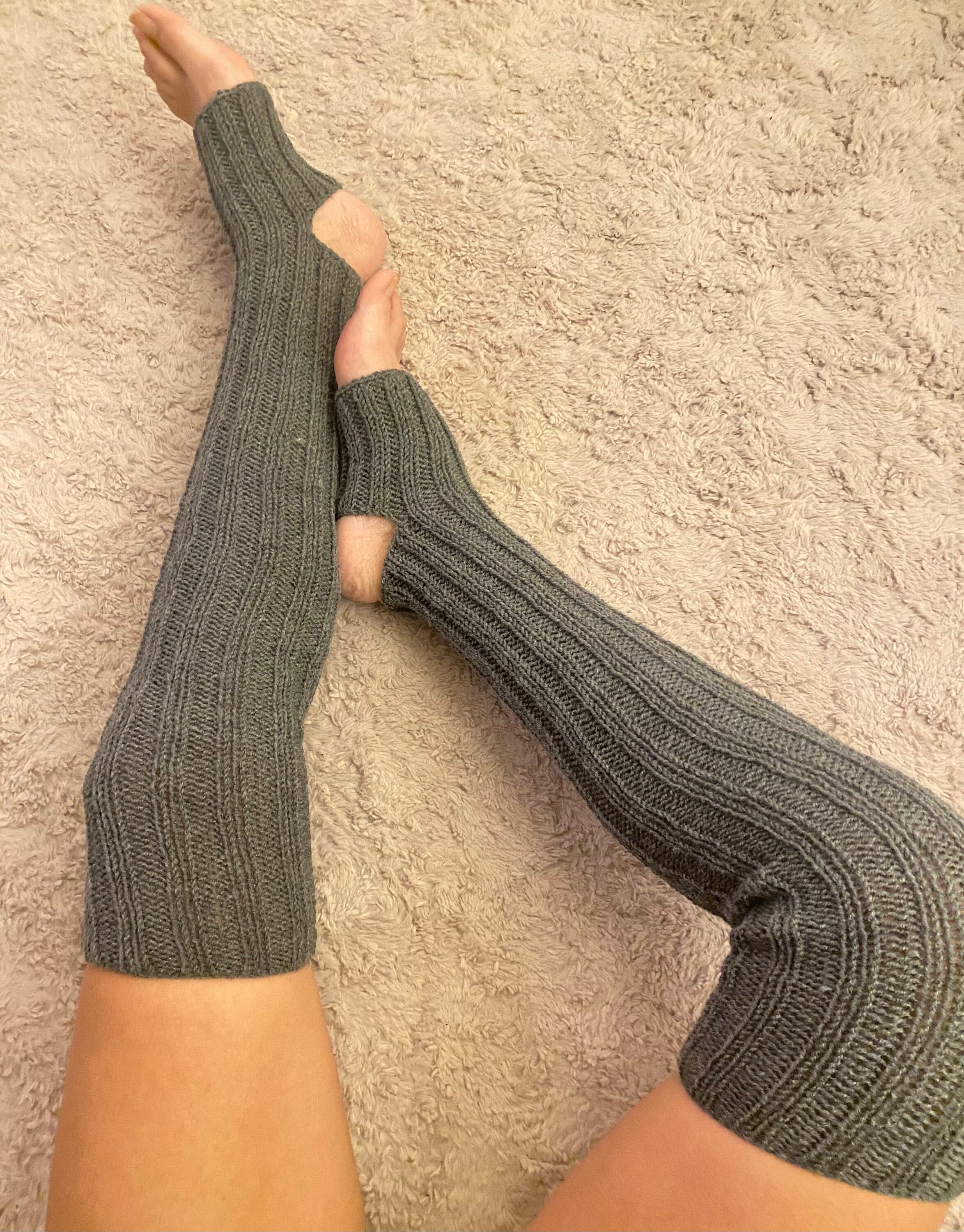 Toeless Yoga Socks-soft and Stylish Original Pattern Long Merino