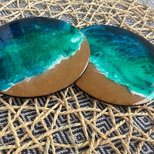 Coasters / Epoxy Coasters / Wooden Coasters / Home Decoration / Wooden Decoration / Ocean / Ocean Theme / Christmas Gift / Home Gift / Gift