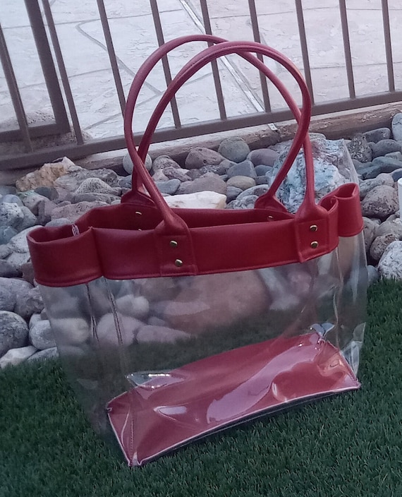 Borsa Tote Trasparente, Tracolla Regolabile E Parte Superiore Con Cerniera Sicurezza Da Stadio Viaggi E Palestra Perfetta Per Lo Sport~p154160117 - Foto 9