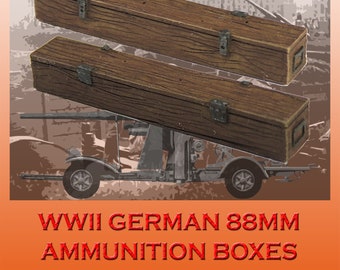 WWII German 88mm Ammunition Boxes - 1/35 Scale - Resin