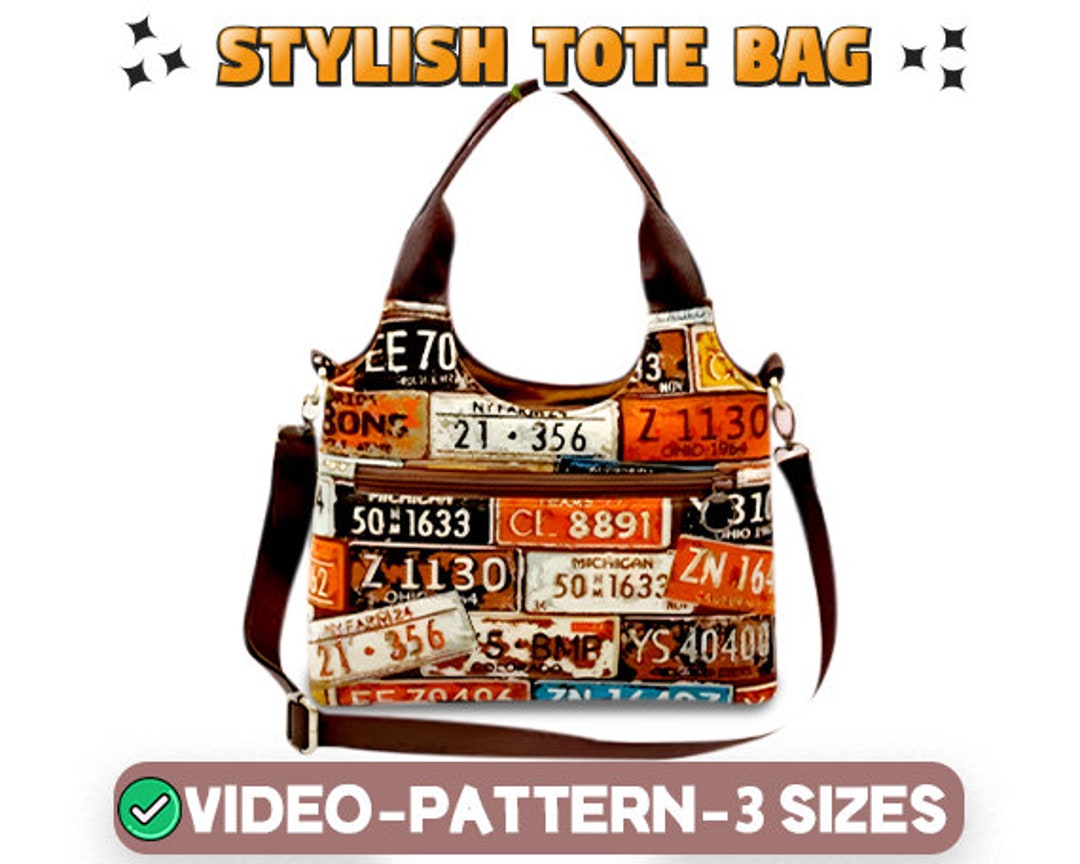 Stylish Tote Bag Sewing Pattern Everyday Tote Canvas Tote Etsy
