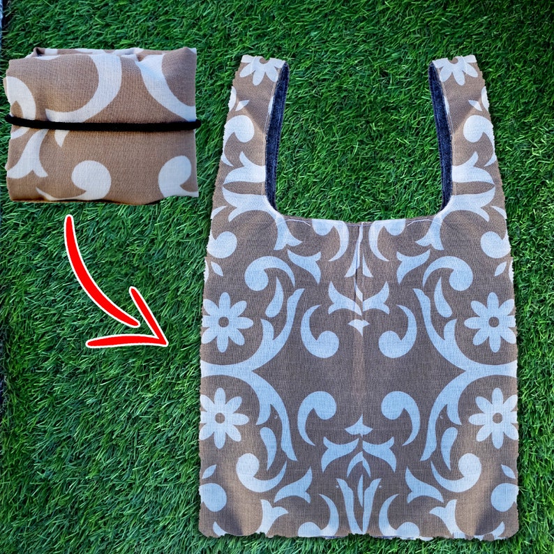 Foldable Shopping Bag Sewing Pattern Reusable Shopper Bag Etsy