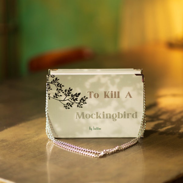 Book Bag ''To Kill a Mockingbird'' , Book Clutch  Book Purse, Book Shaped Bag, Unique bag; Gift for book lovers; Gift for women, gothic